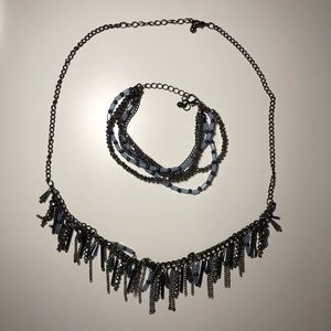 Beaded Necklace and Bracelet Set